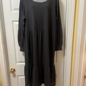Charcoal Long Sleeve Dress